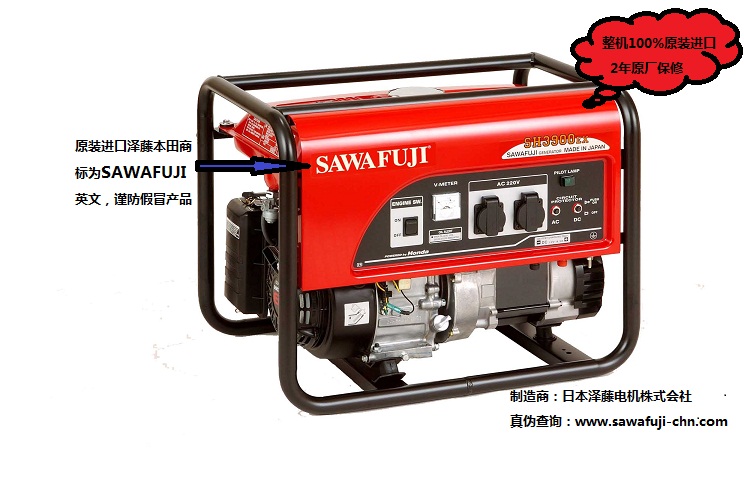 日本泽藤SAWAFUJI本田汽油发电机SH3900EX